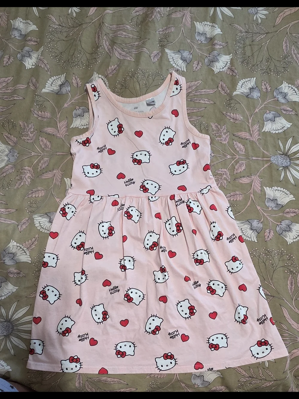 Hello Kitty Pink Dress with Red Hearts and Faces